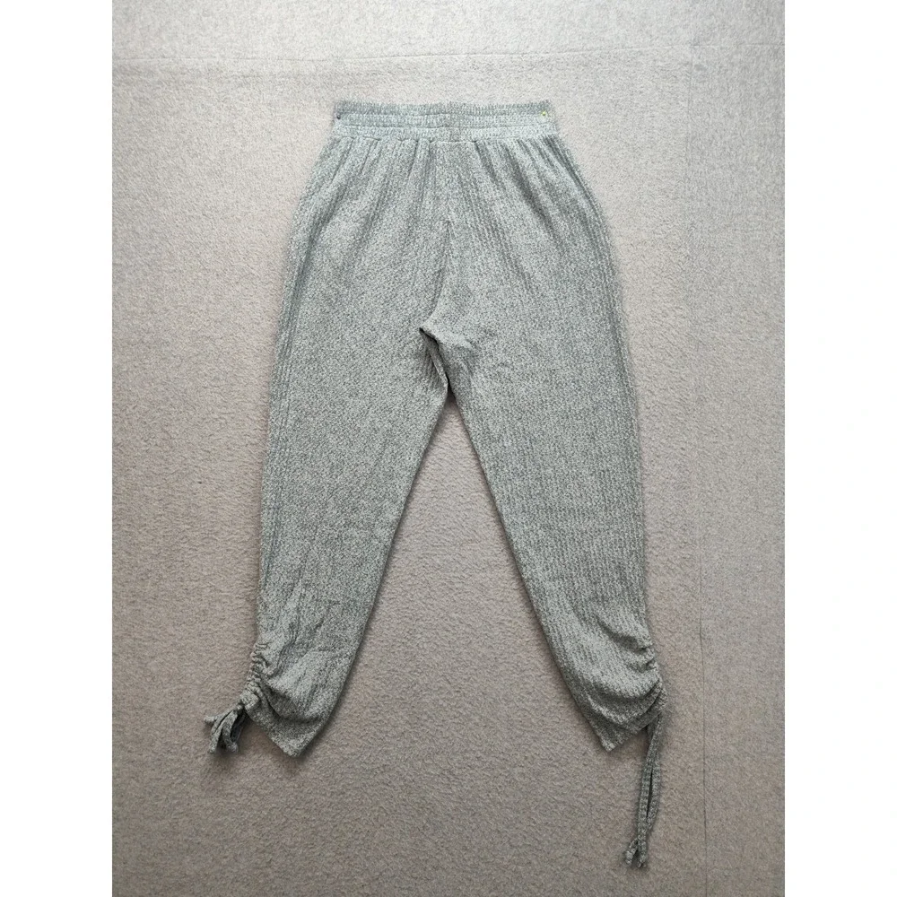 SO Women Athletic Pant S Gray Elastic Waist Pull On Ankle Pockets Drawstring Leg